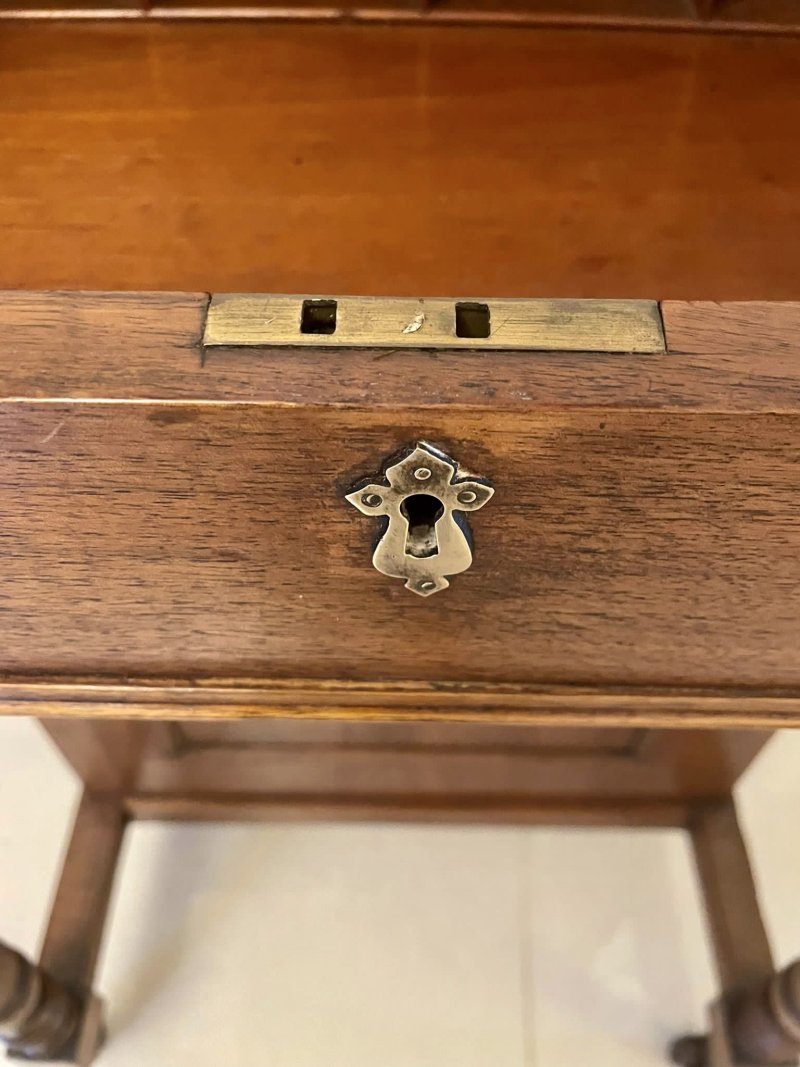 Antique Victorian Quality Walnut Freestanding Davenport - Image 9